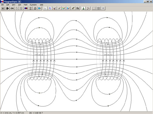 Two-dimensional display of magnetic field